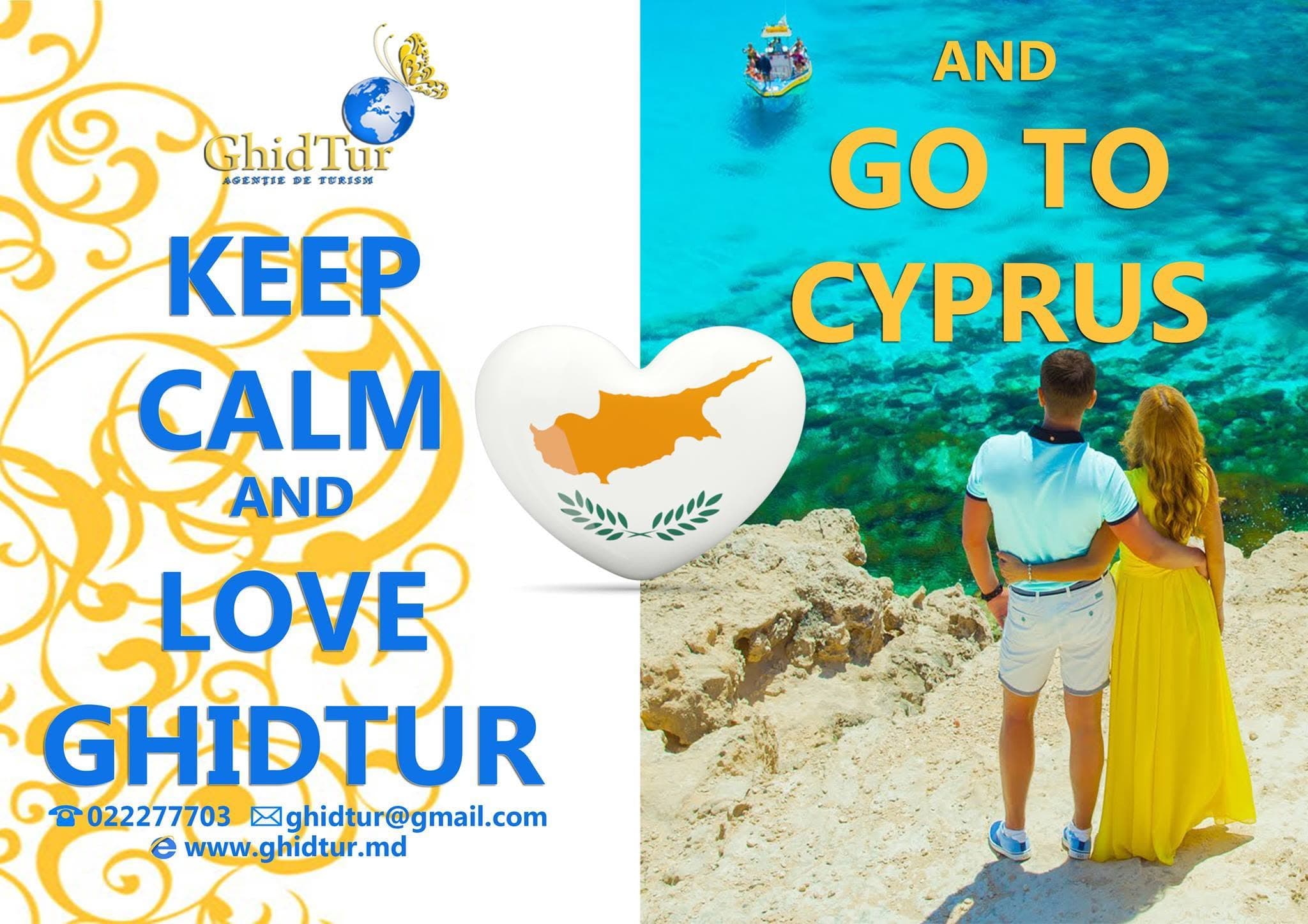 Campania de arhivă „Keep calm and love GhidTur — and go to Cyprus”.