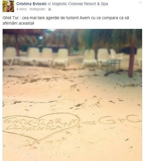 O postare de arhivă a turiștilor, cu o apreciere despre GhidTur și o fotografie din vacanță.